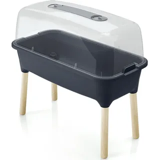 nabbi Dampfgarer aus Kunststoff auf Holzbeinen ISEW780H 77 cm - Anthrazit - Dunkelgrau
