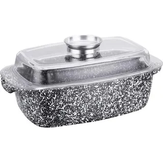 Klausberg Bratpfanne KB-7365 32 cm Keramische Marmor induktionskompatibel mit Aromaknopf 4,5 L - Grau