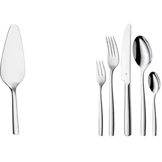WMF Palma Besteck Set 12 Personen & Nuova Kuchenheber Tortenheber Edelstahl 23 cm, Cromargan Edelstahl poliert, Tortenschaufel ideal auch als Lasagneheber, Pizzaheber, spülmaschinengeeignet
