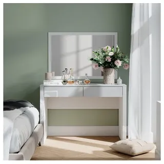 Vicco Schminktisch Annabelle Weiß Hochglanz/Weiß 110 cm mit 2 Schubladen