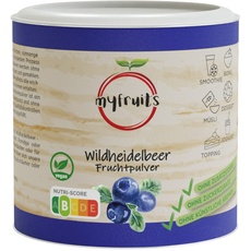 myfruits Wildheidelbeerpulver, gefriergetrocknete gemahlene Blaubeeren, 70g, zu 100% aus Wildheidelbeeren, Fruchtpulver für Smoothie, Shakes & Joghurt...