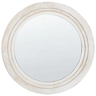 Beliani Wandspiegel cremeweiß rund 60 cm Delicias , Holzwerkstoff , Rund , 60x60x3 cm , Spiegel, Wandspiegel