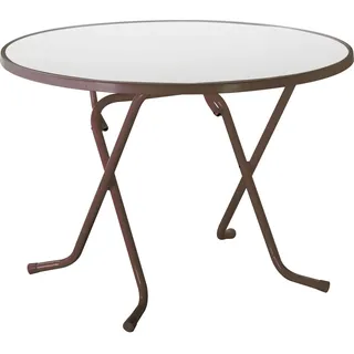 BEST Freizeitmöbel Dublin Klapptisch Ø 100 cm Braun/Weiß