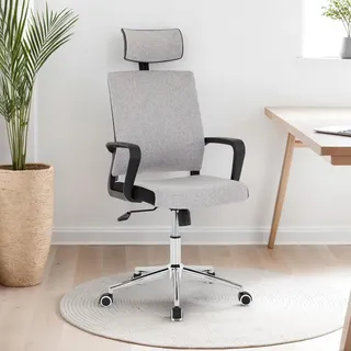 Idimex Bürodrehstuhl Herry , Grau , Textil , Mode , 57x124x62 cm , Büromöbel, Bürostühle, Drehstühle