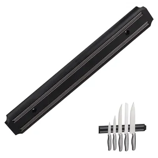 2 x Magnetleiste Wand, Gerätehalter, magnetische Küchenleiste, Messer & Werkzeug, Kunststoff, 33 cm breit, schwarz - Schwarz