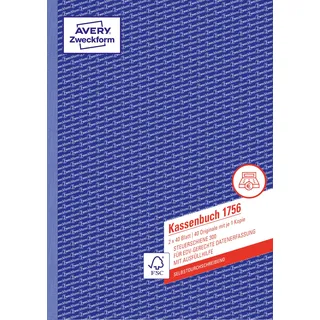 AVERY 1756 Kassenbuch A4 2x40Blatt