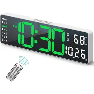 Digitale Wanduhr-Tischmodell mit Fernbedienung-Große LED-Digitaluhr-Grün