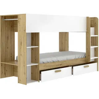 DEKIT GRUPO RIMOBEL Nido Bett, Melamin, Nordisch, Weiß, 150 x 245,4 x 109,8 cm