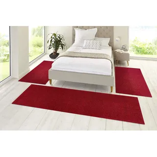 HANSE HOME Pure 100" Gr. 14, rot, H:13mm, Obermaterial: 100% Polypropylen, Bettumrandungen, Kurzflor, Unifarben, Teppich, Bettläufer, Teppichläufer