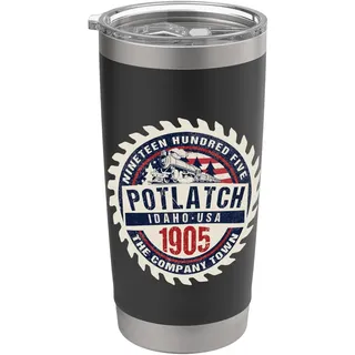 Potlatch Idaho Historic Train Depot Neuheit Grafik Souvenir Doppelwandiger Edelstahl-Thermobecher