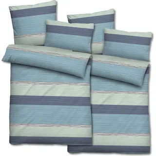 Doppelpack Mikrofaser Seersucker Bettwäsche 135 x 200 + 80 x 80 cm + 40 x 80 cm 3-teilig