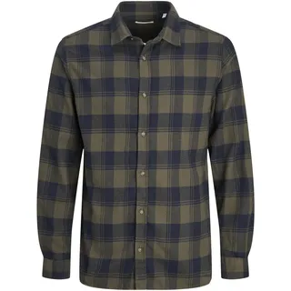 Jack&Jones Plus Herren Jjjoshua Fall Buffalo Shirt Ls Pls Freizeithemd, Forest Night, 4XL Große Größen EU