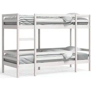 vidaXL Etagenbett Weiß 80x200 cm Massivholz Kiefer - Weiß