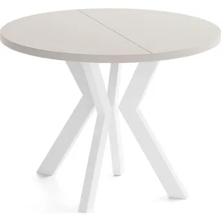 WFL GROUP Savio 100-300 x 77 x 100 cm Weiß/beige