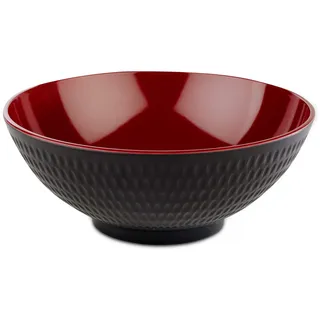 APS Schale „Asia Plus“ aus nahezu unzerbrechlichem Melamin, vielseitig einsetzbare, stapelbare Kunststoffschale, Salatschüssel, schwarz/rot, Ø 24 cm, 2,2 Liter