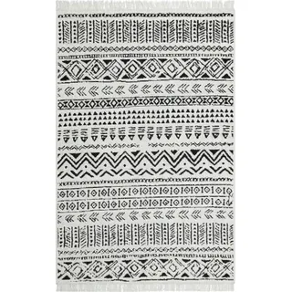 Kelim Arya 03 black (80x300 cm) - Schwarz