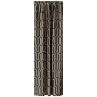 Fertigvorhang , Goldfarben, Petrol , Textil , Streifen , 140x245 cm , Oeko-Tex® Standard 100 , für Stange und Schiene geeignet , Heimtextilien, Vorhänge, Fertigvorhänge