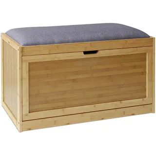 Relaxdays Schuhbank 41 x 18 x 26 cm gepolstert / grau