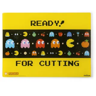 Excelsa Pacman Schneidebrett, bruchsicheres Glas, 25 x 35 cm