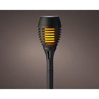 Lumineo Schwarze Kunststoff-Solar-Gartenfackel - Schwarz