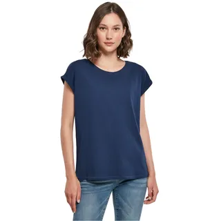 Build Your Brand Damen T-Shirt Ladies Extended Shoulder Tee, lang geschnittenes T-Shirt für Frauen, Baumwolle, Lightnavy, 3XL