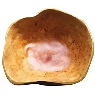 Oriental riverkit Obstschale aus Naturholz für unverwechselbares Dekor, unregelmäßige kreative Holzschale, handgefertigte Servier-Obstschale aus Holz für die Küchentheke (15-19 cm)