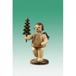 Weihnachtsengel Geschenkeengel mit Bäumchen mit Krone / natur Höhe ca 6,5 cm NEU