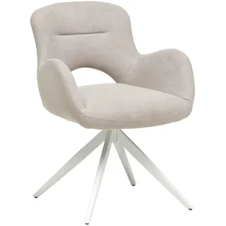 Livetastic Armlehnstuhl , Beige , Holz, Metall, Textil , Pappel , Sperrholz , Flachrohr , 62x84x62 cm , Esszimmer, Stühle, Polsterstühle