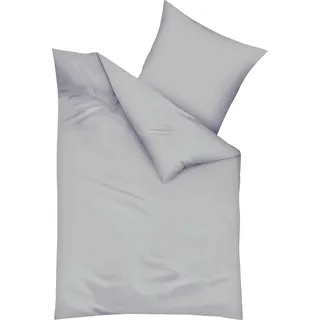 Kaeppel Biber Bettwäsche Uni Einfarbig Silber 155x220 cm + 80x80 cm - Silber