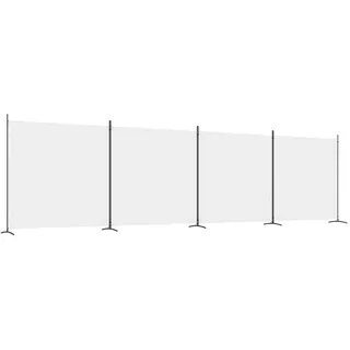 vidaXL Paravent 4-teilig Weiss 698/180 Cm Stoff , Weiß , Textil , 698x180x0.1 cm , Wohnzimmer, Raumteiler, Paravents