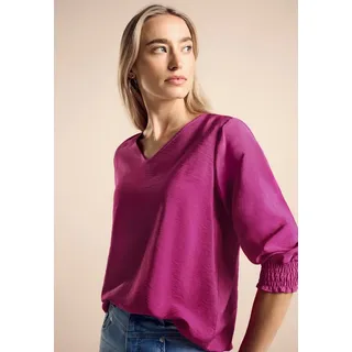 STREET ONE Damen A344956 Bluse mit Smock-Detail, royal fuchsia, 38