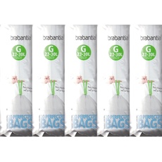 Brabantia Müllbeutel, extra stark, G-Größe, 23–30 Liter, 5 Pack je 20 Stück