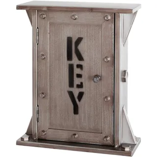 HAKU Möbel Schlüsselkasten anthrazit, Metall - Maße: B 26 cm x H 32 cm x T 10 cm, Style: Industrial