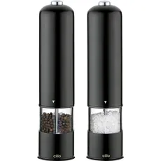 Cilio Pfeffer- und Salzmühle BERGAMO schwarz, elektrisch, Pfeffermühle + Salzmühle, Schwarz