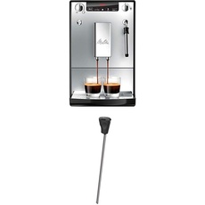 Melitta Caffeo Solo & Milk E953-102, Schlanker Kaffeevollautomat mit Milchschaumdüse, Silber + Milchlanze für Kaffeevollautomaten, Edelstahl, Schwarz