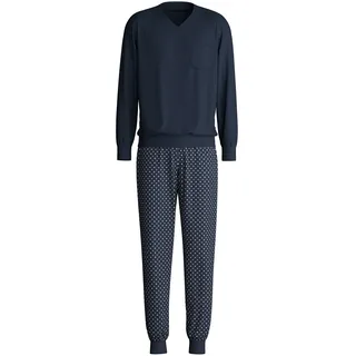 Schlafanzug CALIDA "Pyjama Relax Streamline Pyjama", Herren, Gr. M, bunt (blau), Obermaterial: 100% Baumwolle CO., Homewear-Sets Schlafanzug