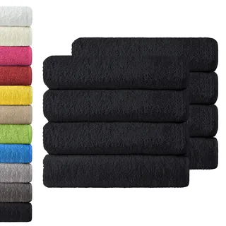 NatureMark 8er Spar-Pack Frottier Handtücher, Handtuch-Set, 50 x 100 cm, Schwarz, 100% Baumwolle
