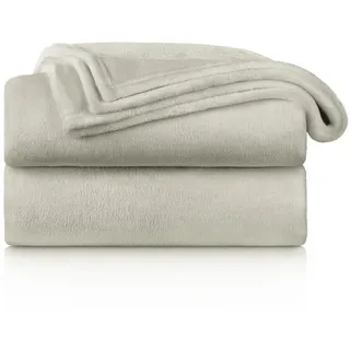 Blumtal Kuscheldecke flauschig - Oeko-TEX zertifizierte Fleecedecke 150x200 cm - Wohndecke 150x200 cm - Wohn- & Kuscheldecke Beige 150x200 - Fleecedecke Beige - Kuscheldecke flauschig