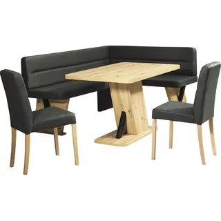 Home Affaire "Laros Sitzgruppe, Eckbank, Stühle, Tisch", Set, 4tlg Set, perfekt für Küche, Esszimmer, Wohnzimmer, Bestseller, anthrazit, anthrazit, natur),