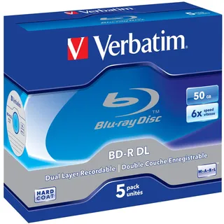 Verbatim BD-R DL 50GB 6X 5 Pack Scratchguard surf., 43748