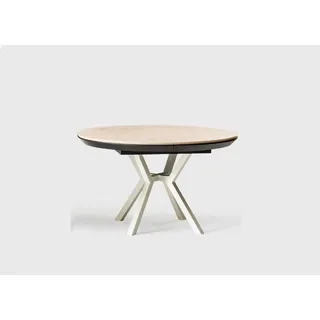 Modern Küchentisch Esszimmertisch Ausziehbarer Runder Holz Beige Tisch - Beige