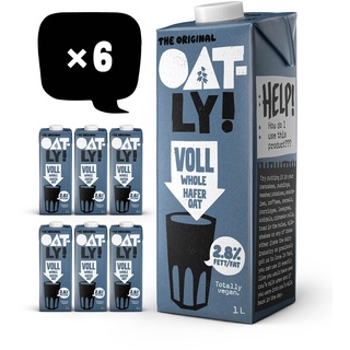 Oatly Haferdrink 2,8% Fett - Packung mit 6 (6 x 1 Liter)