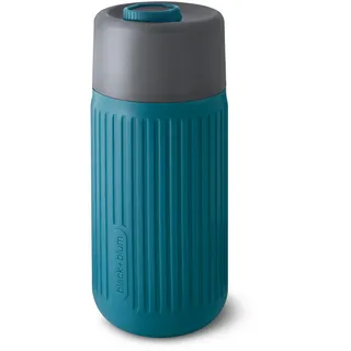 BLACK + BLUM Glas Kaffeebecher to go 340 ml | Ozean | leichtes Borosilikatglas für unverfälschten Geschmack | isolierende Silikonhülle | 100% auslaufsichere Glas Trinkflasche | BPA-frei