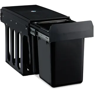 Relaxdays Einbaumülleimer 2x8 l Schwarz