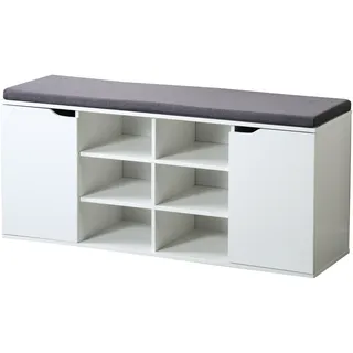 KESPER Schuhschrank mit Sitzkissen 103,5 x 48 x 29,5 cm weiß / weiß