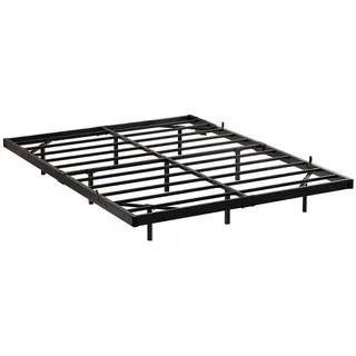 Stilvora Metallbett 120/200 cm in Schwarz mit Led, Ladestation und Lattenrost , Metall , 120x200 cm , Schlafzimmer, Betten, Metallbetten