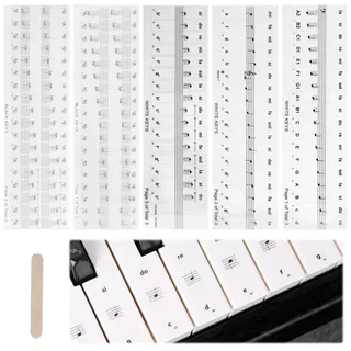 Mewflew Transparente Aufkleber für Klaviertastatur, für 36, 54, 61, 76, 88 Tasten – Notenführung, hilft beim Erlernen von Positionen & Tonleitern für Anfänger