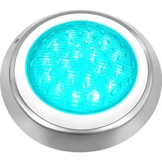 Poolbeleuchtung - LED Unterwasserlampe - 12 V AC - 16–20 W - IP68 Wasserdicht - Weißes Licht - PC-Gehäuse - Silber