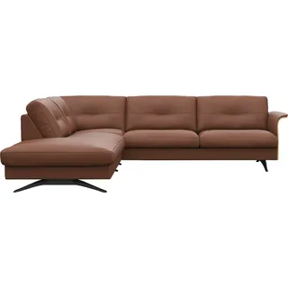 FLEXLUX Ecksofa "Glow bequem und komfortabel durch hochwertigen Sitzaufbau, L-Form" Skandinavisches Design, In hochwertiger Verarbeitung, old chesnut braun