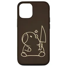 Hülle für iPhone 14 Pro Capybara hält ein Messer